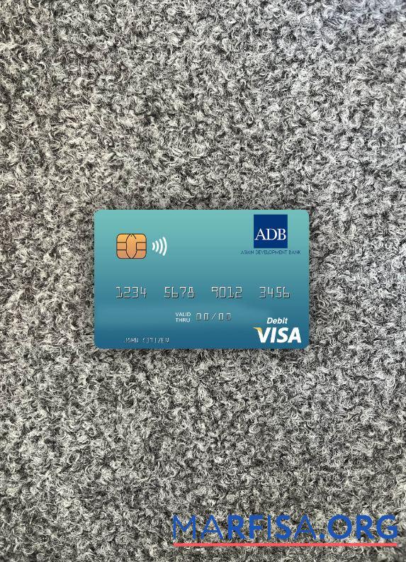 Realistic Solomon Islands ADB Bank visa debit card photolook front template